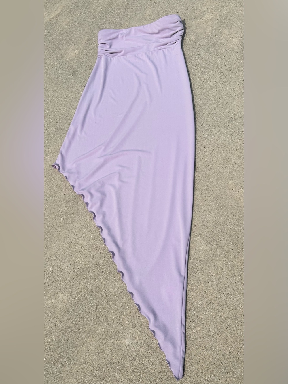 Urban Outfitters Lavender Asymmetrical Lettuce-Trim Dress